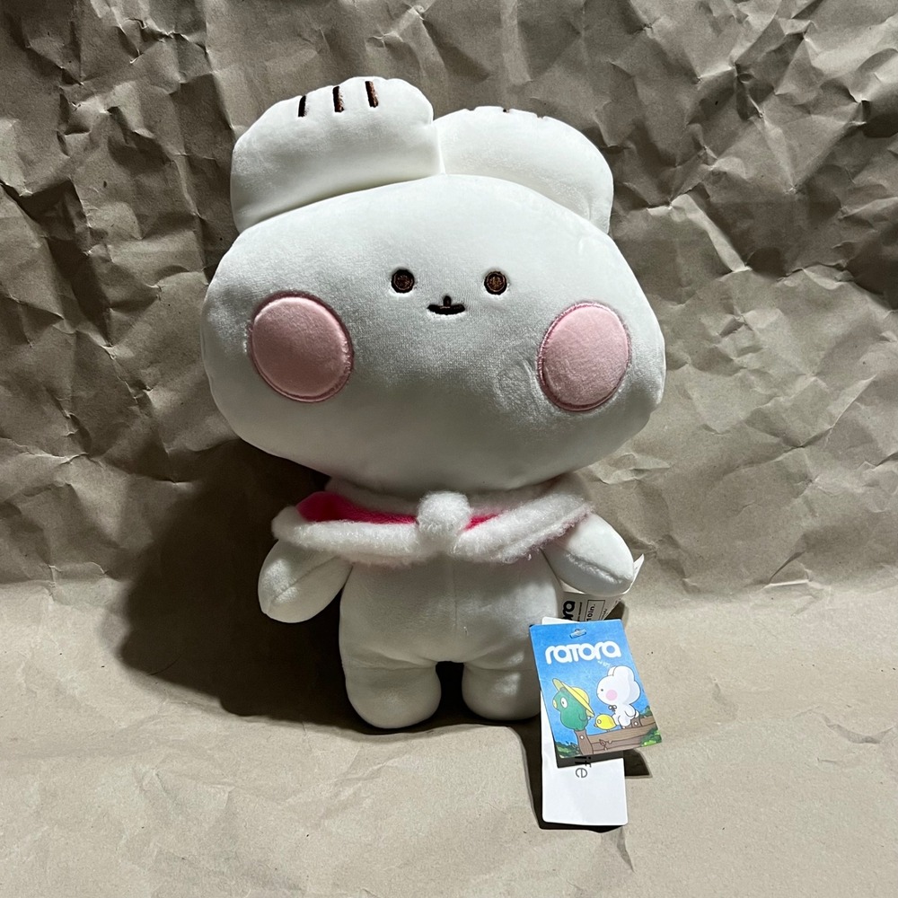 Miniso 10in Ratora Plush White Pink Cape Bunny‎ Stuffed Animal Kawaii Cute
